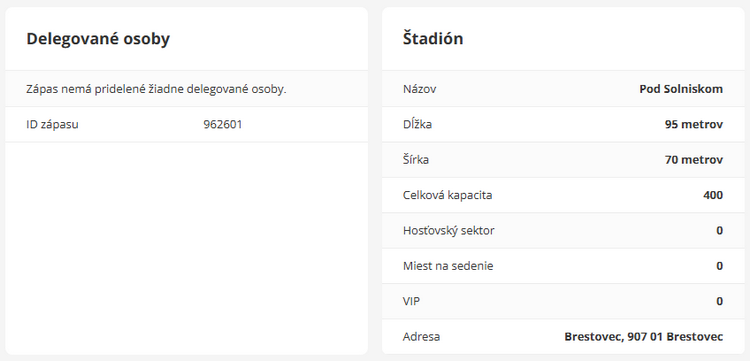 OSOBY A ŠTADIÓN
