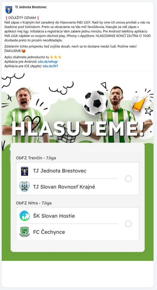hlasovanie - Iná liga
